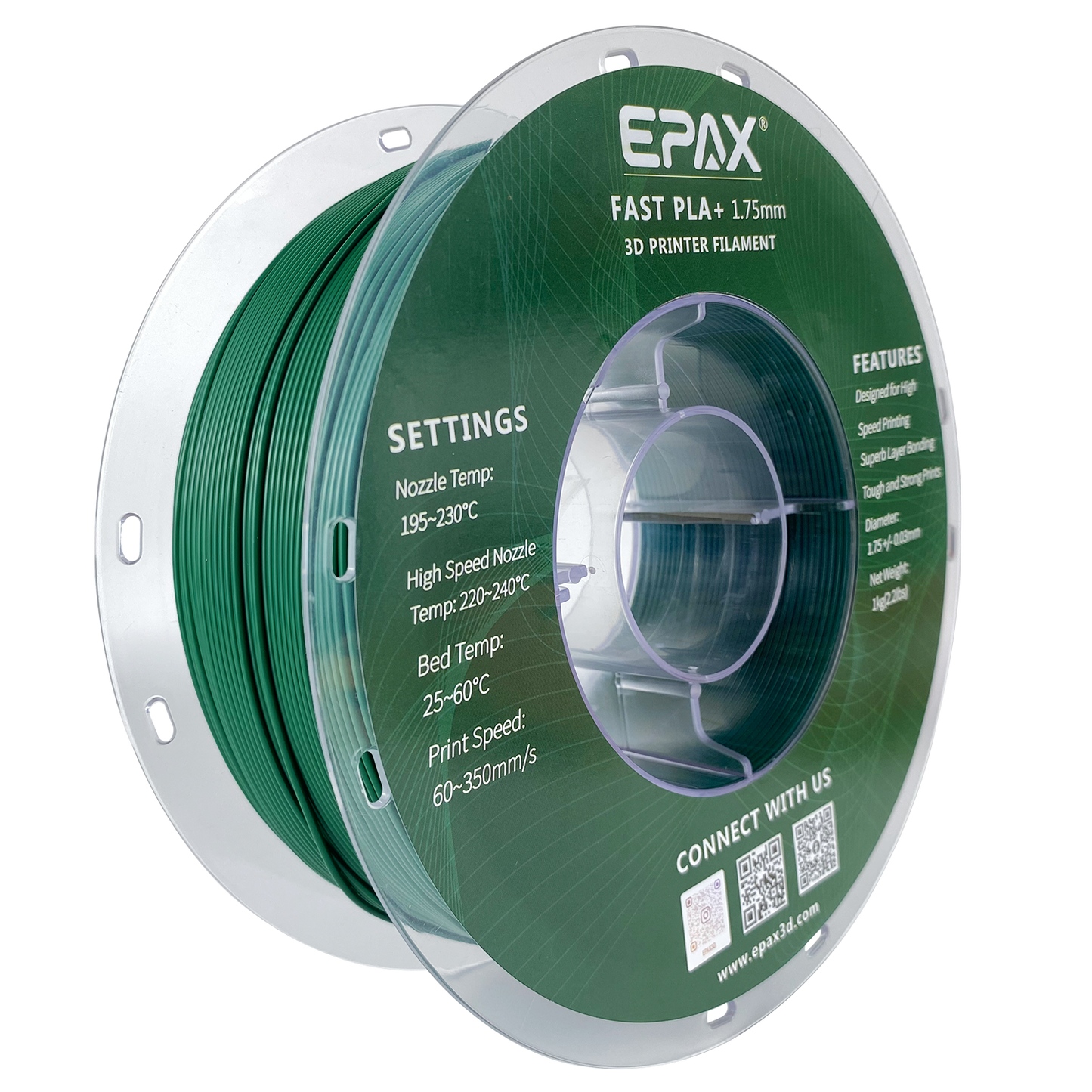 EPAX Fast PLA+ 3D Printer High Speed Filament, 1.75mm