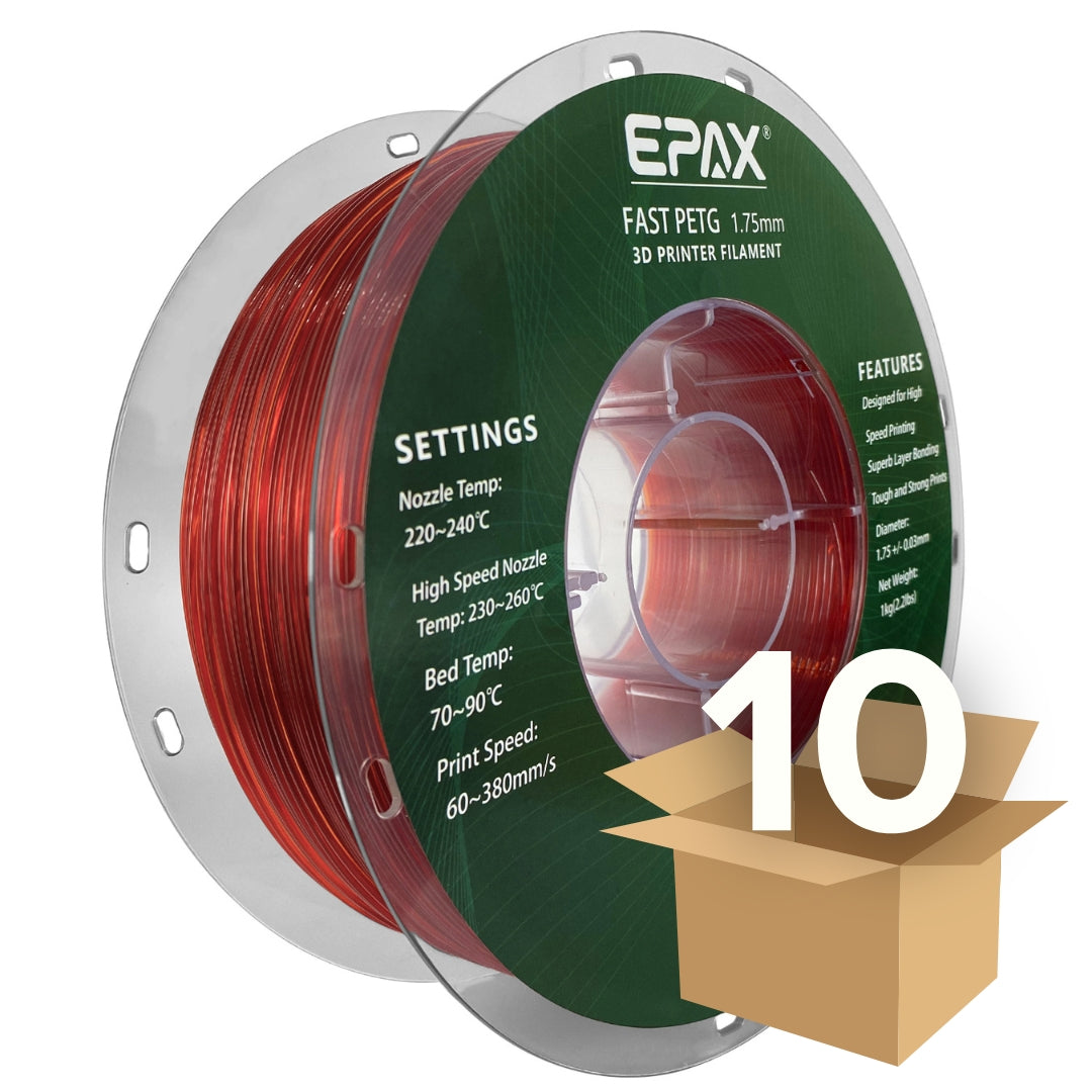 Wholesale case -- 10 spools of EPAX Fast PETG 3D Printer High Speed Filament, 1.75mm 1KG