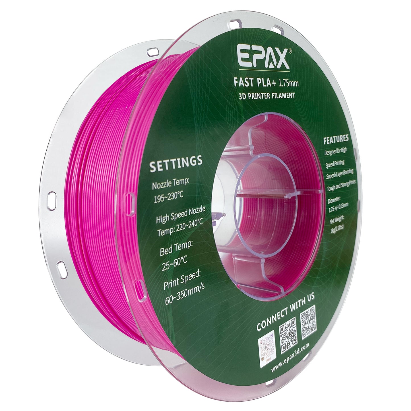 EPAX Fast PLA+ 3D Printer High Speed Filament, 1.75mm