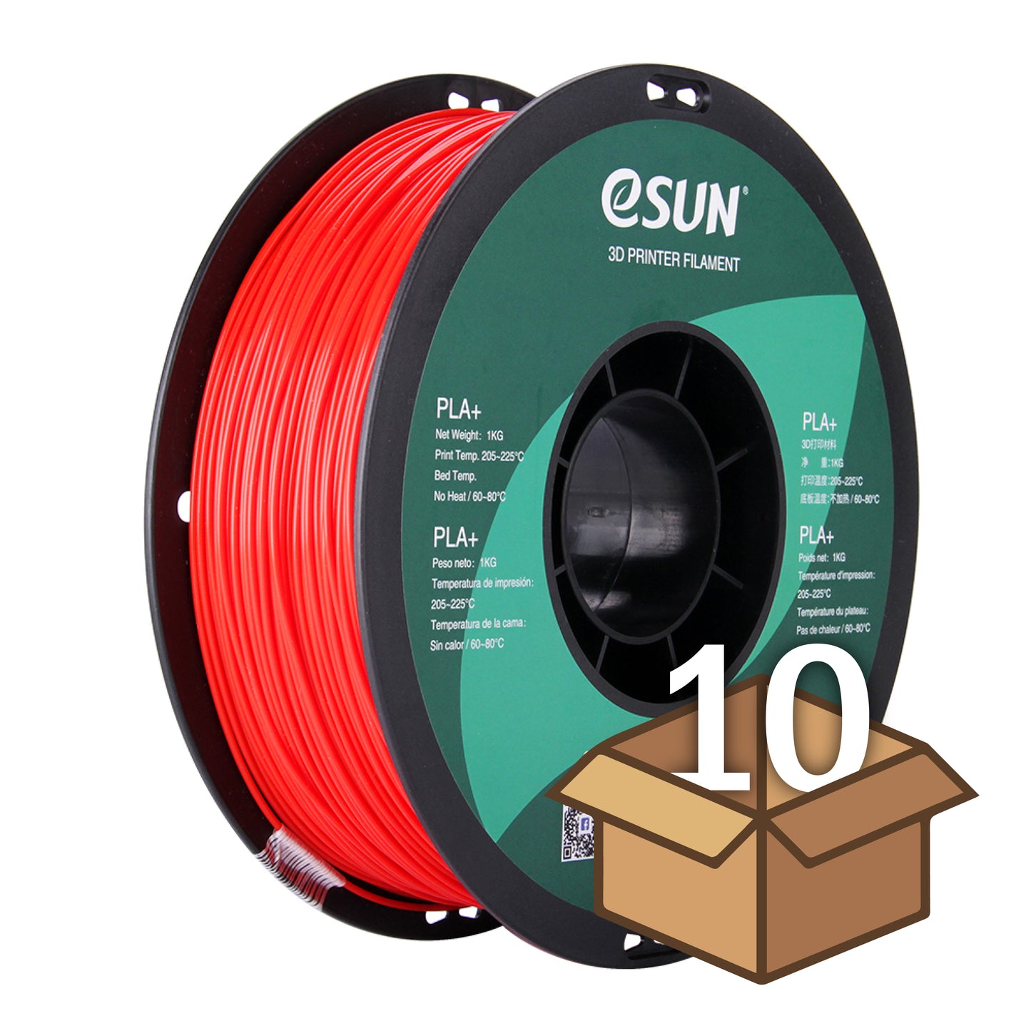 Wholesale Case eSUN 1.75 mm PLA+ (10 spools in a case)