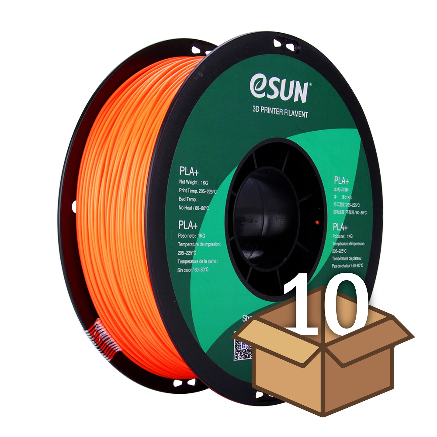 Wholesale Case eSUN 1.75 mm PLA+ (10 spools in a case)