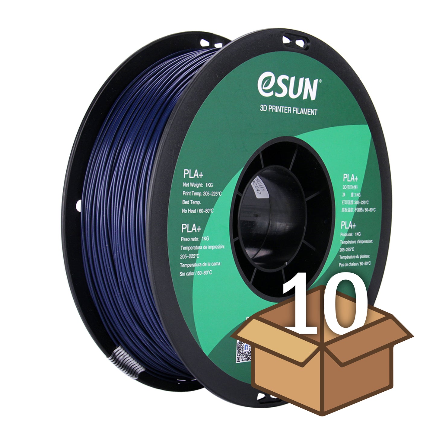 Wholesale Case eSUN 1.75 mm PLA+ (10 spools in a case)