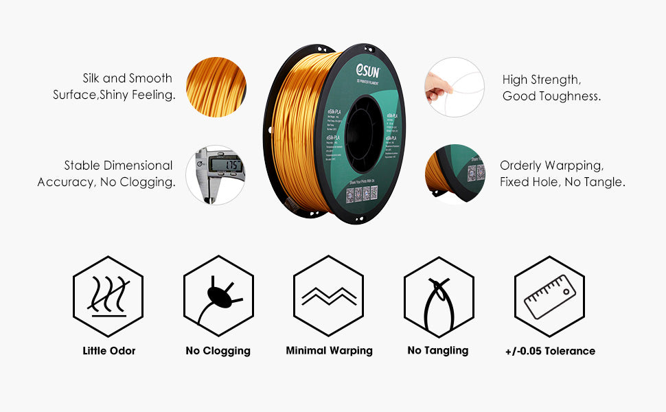 eSUN eSILK PLA Filaments 1.75mm 1KG