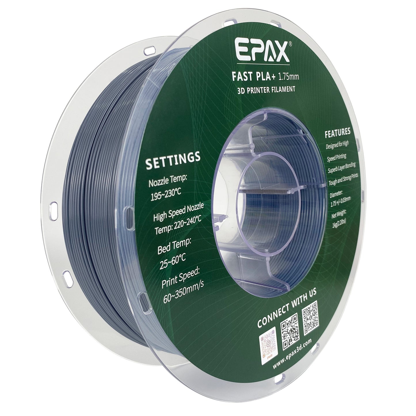 EPAX Fast PLA+ 3D Printer High Speed Filament, 1.75mm