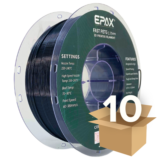 Wholesale case -- 10 spools of EPAX Fast PETG 3D Printer High Speed Filament, 1.75mm 1KG