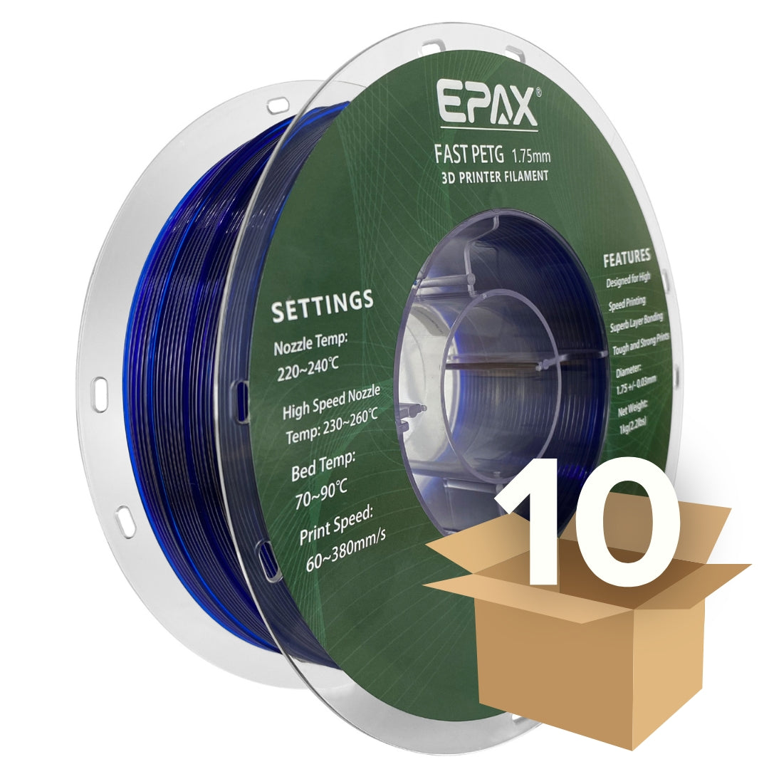 Wholesale case -- 10 spools of EPAX Fast PETG 3D Printer High Speed Filament, 1.75mm 1KG