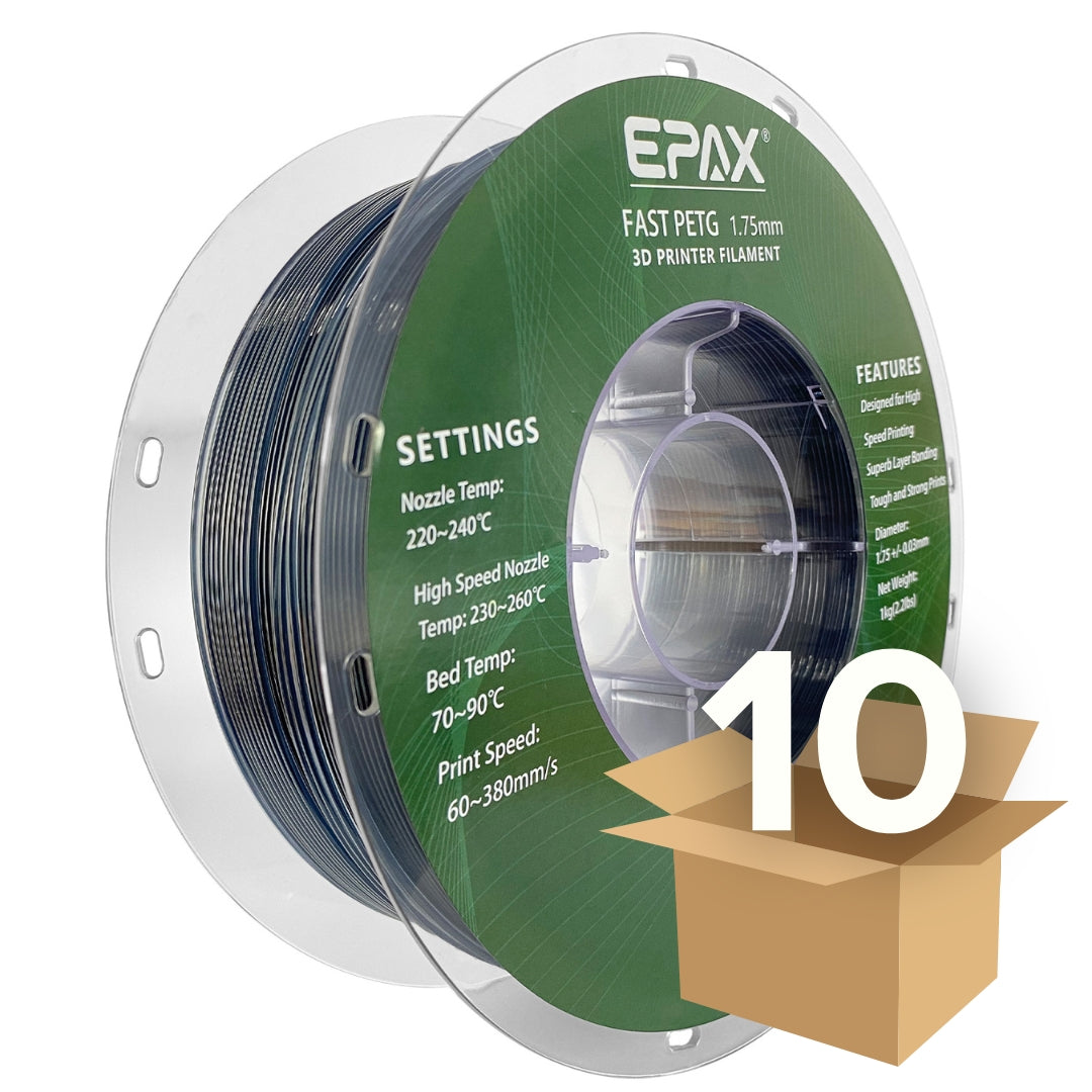 Wholesale case -- 10 spools of EPAX Fast PETG 3D Printer High Speed Filament, 1.75mm 1KG