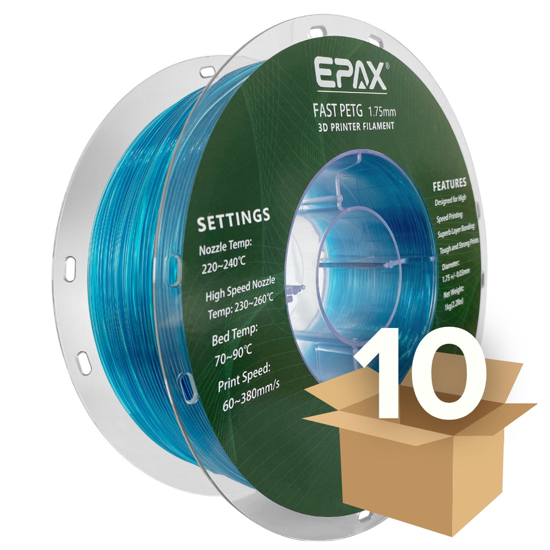 Wholesale case -- 10 spools of EPAX Fast PETG 3D Printer High Speed Filament, 1.75mm 1KG