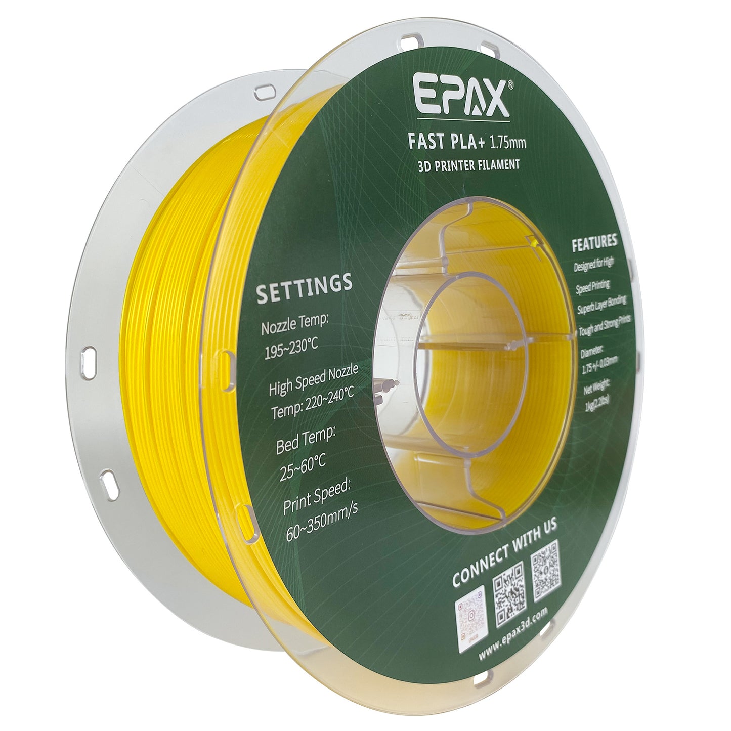 EPAX Fast PLA+ 3D Printer High Speed Filament, 1.75mm