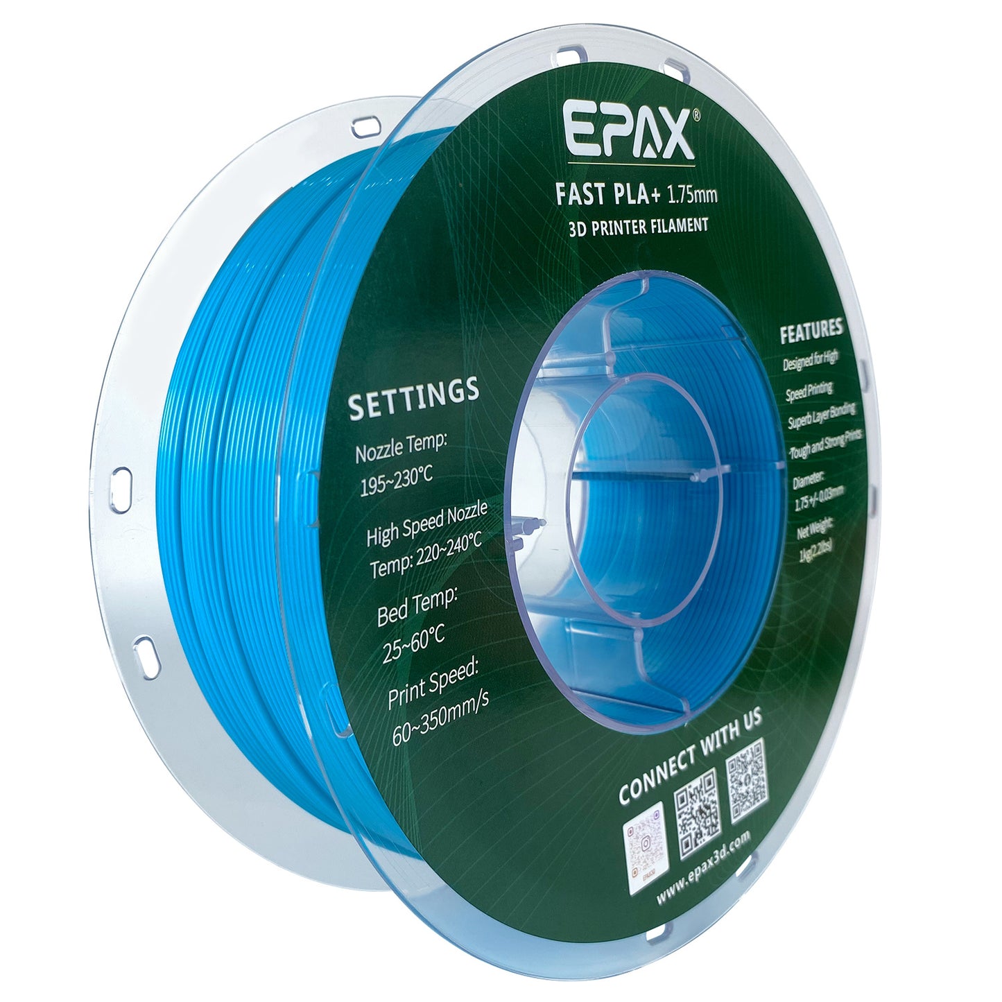 EPAX Fast PLA+ 3D Printer High Speed Filament, 1.75mm