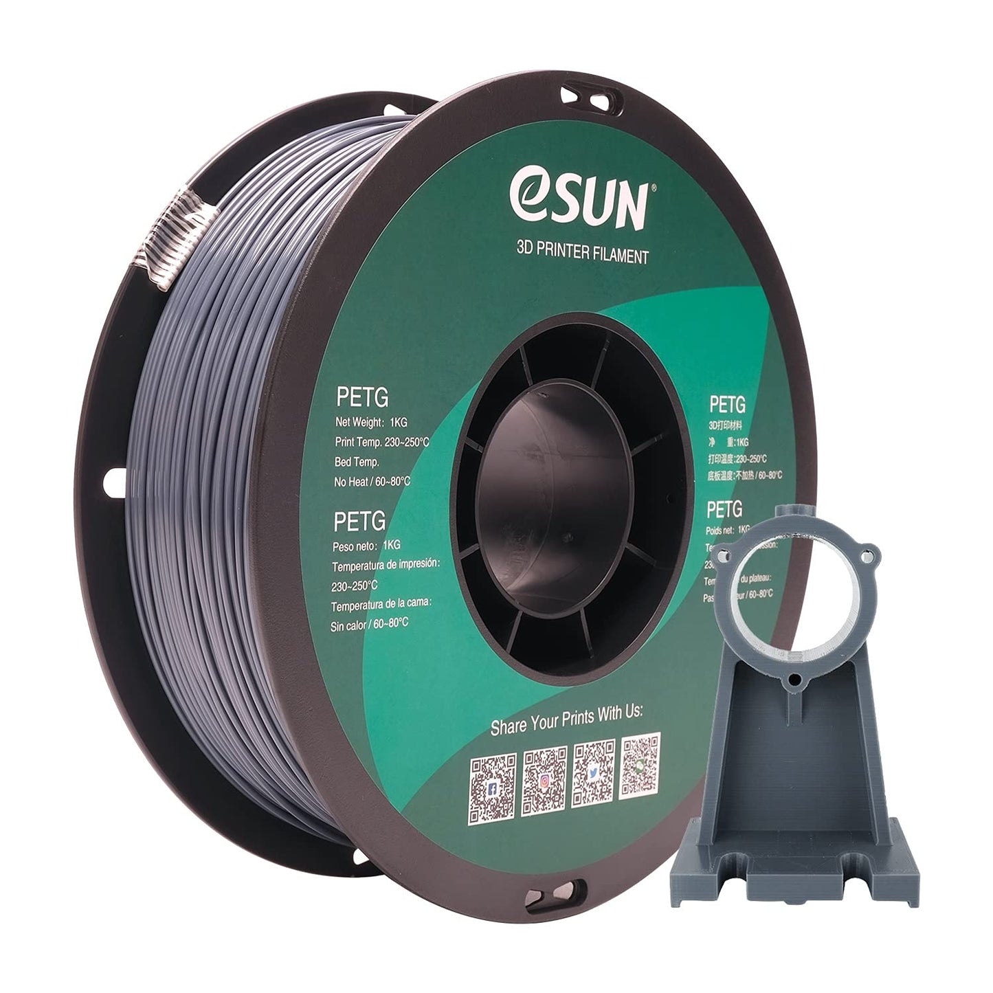 eSUN PETG Filament 1kg (2.2lb) Spool, 1.75mm
