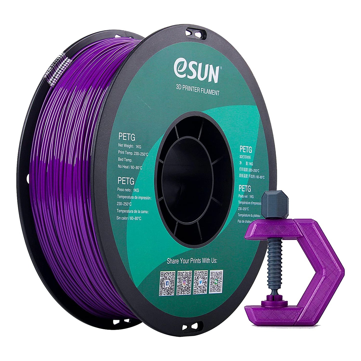 eSUN PETG Filament 1kg (2.2lb) Spool, 1.75mm – INTSERVO 3D