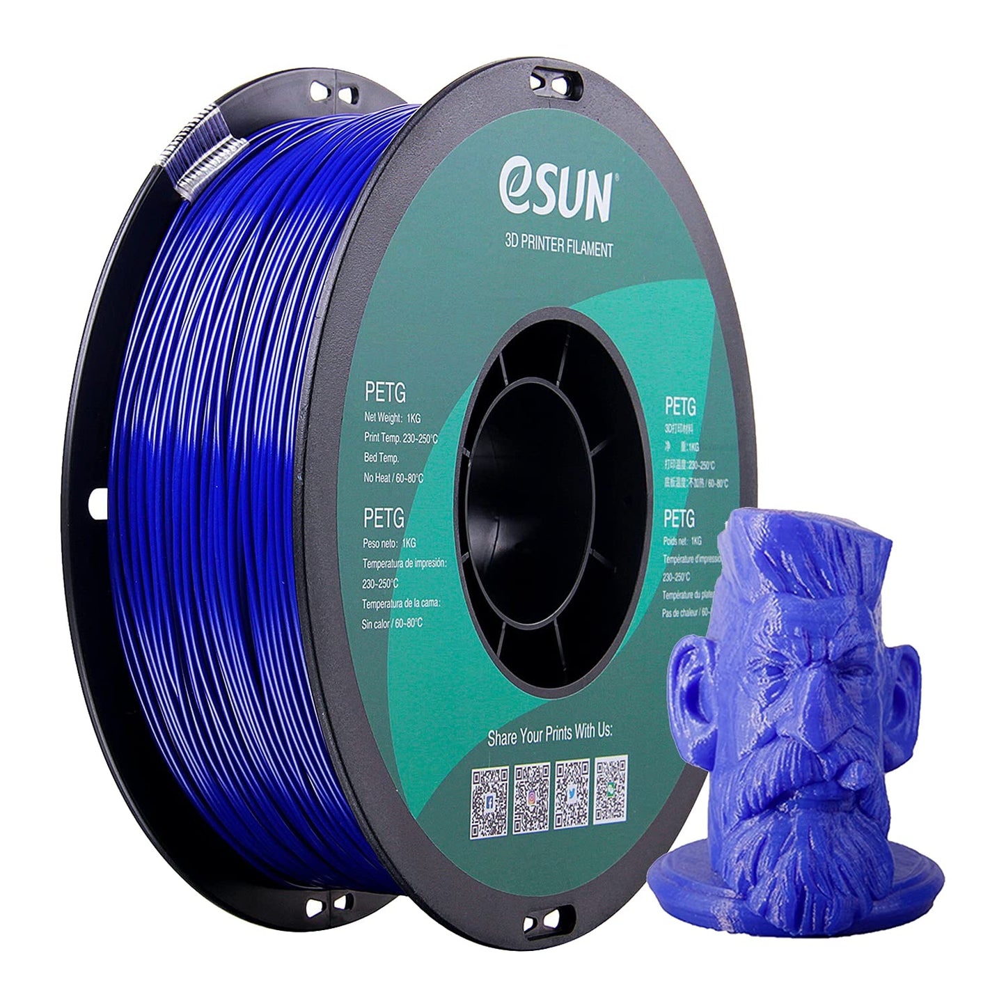 1KG PETG Filament - Cold Fusion Blue