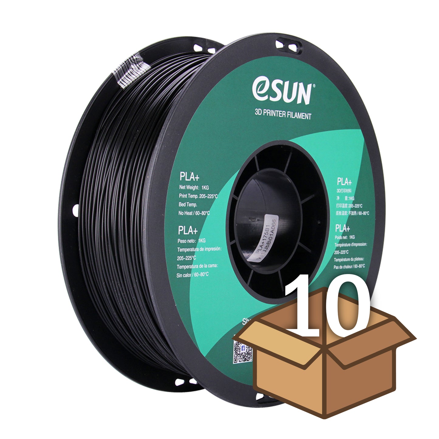 Wholesale Case eSUN 1.75 mm PLA+  (10 spools in a case)