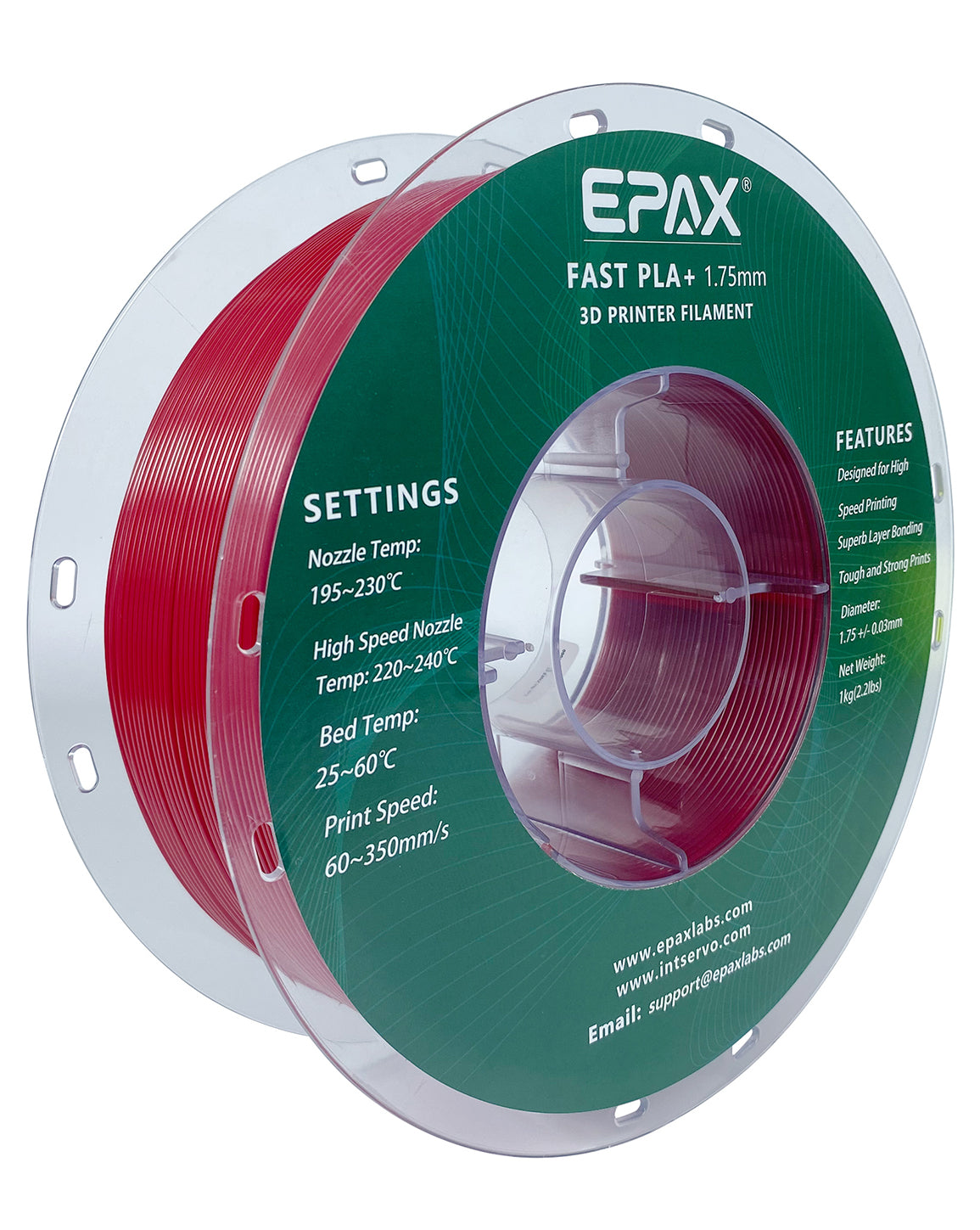 EPAX Fast PLA+ 3D Printer High Speed Filament, 1.75mm